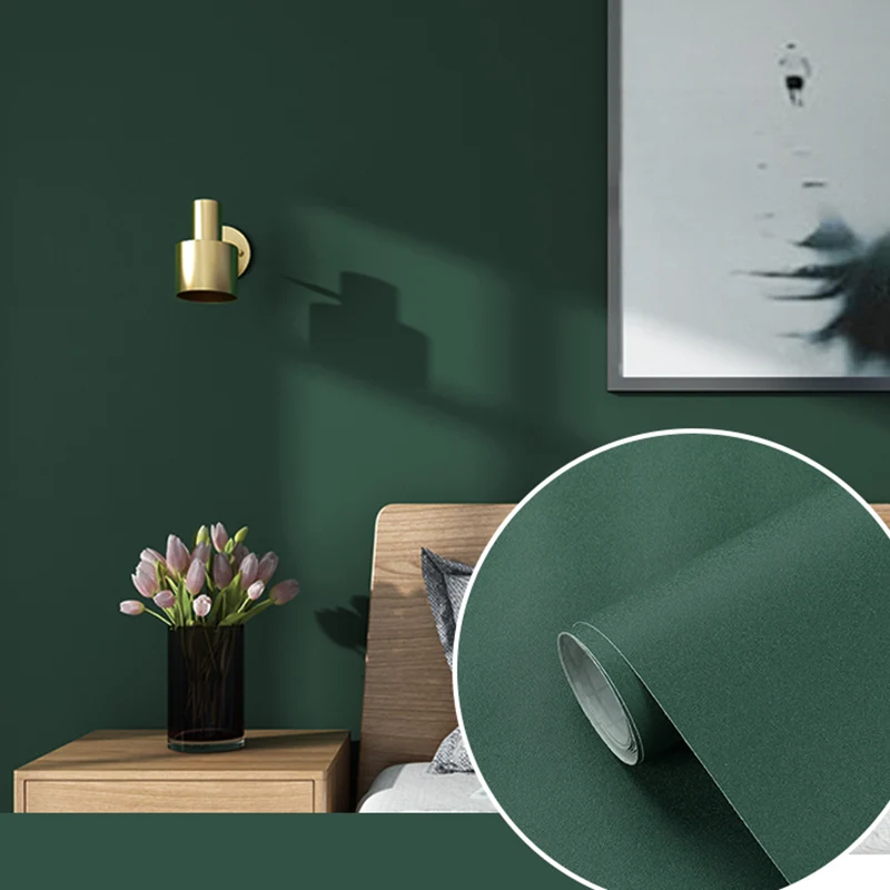 Textiel Effen gekleurd behangrol Peel and Paste Scandinavische woonkamer wanddecoratie, 5,8 vierkante meter