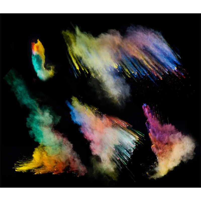 Veelkleurige poederbehang muurschildering abstracte moderne waterdichte wandbekleding voor thuis met afwerkmes