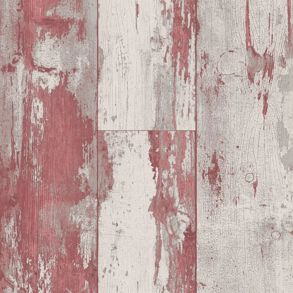 DUTCH WALLCOVERINGS Behang hout rood en ecru