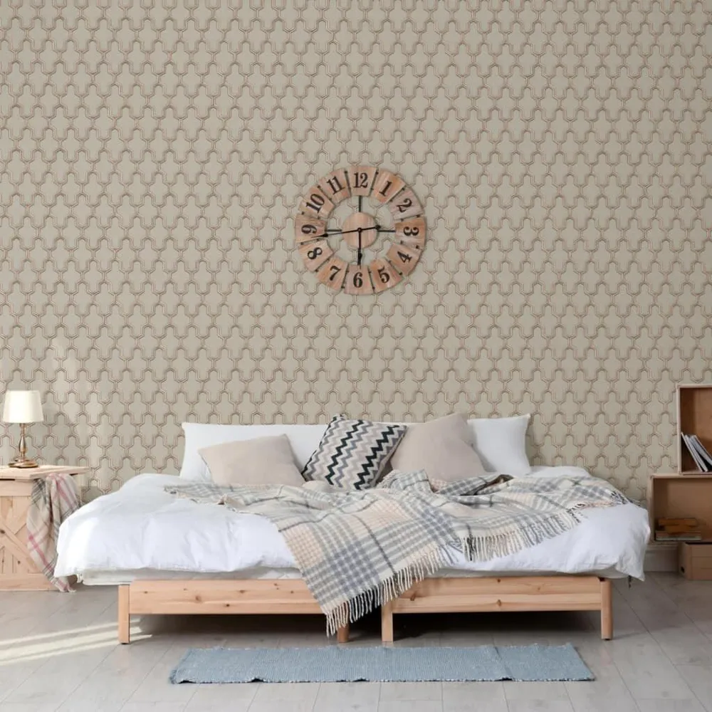 Premium Zelfklevend DUTCH WALLCOVERINGS Behang Geometric goudkleurig en groen