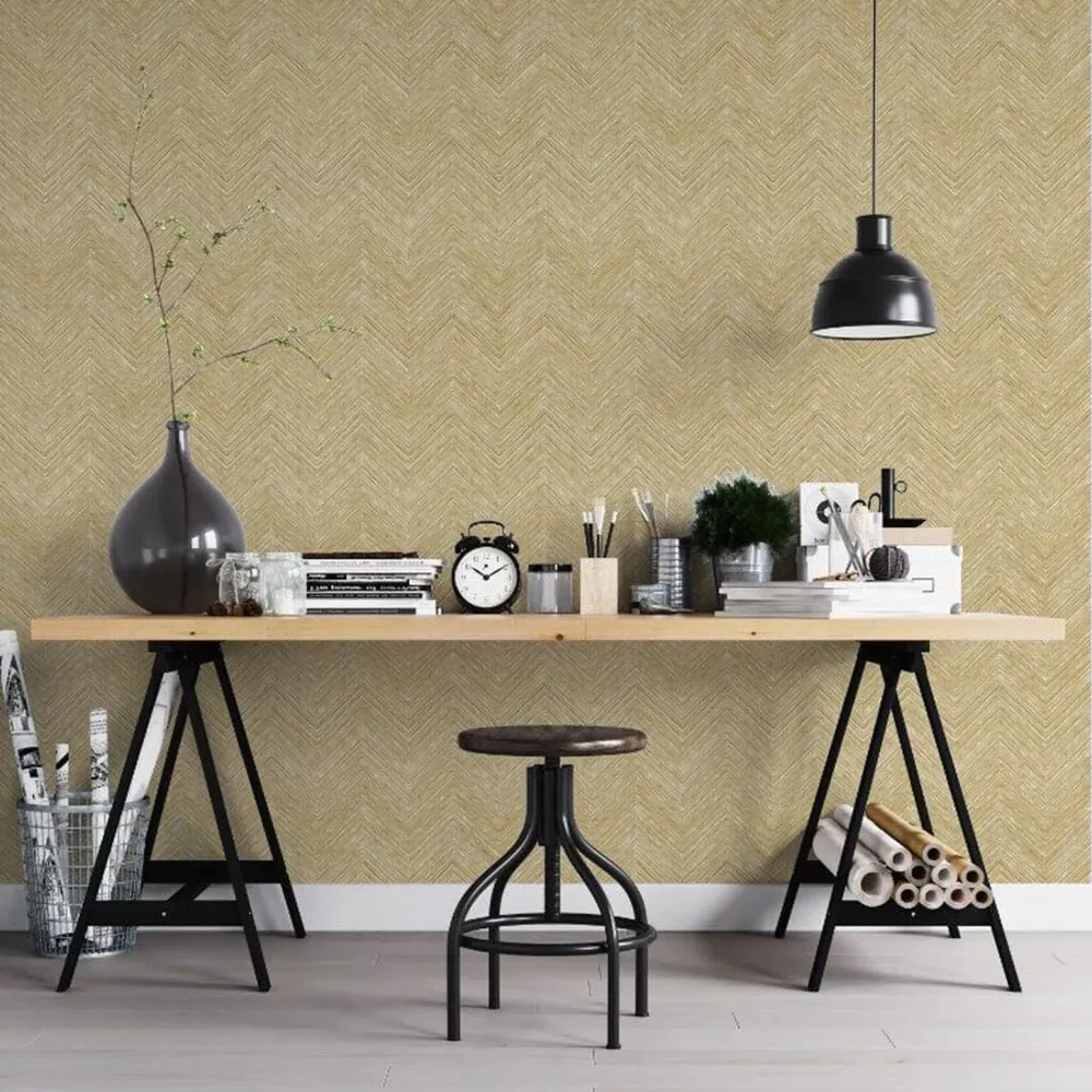 Premium Zelfklevend Noordwand Behang Good Vibes Topchic Herringbone bruin