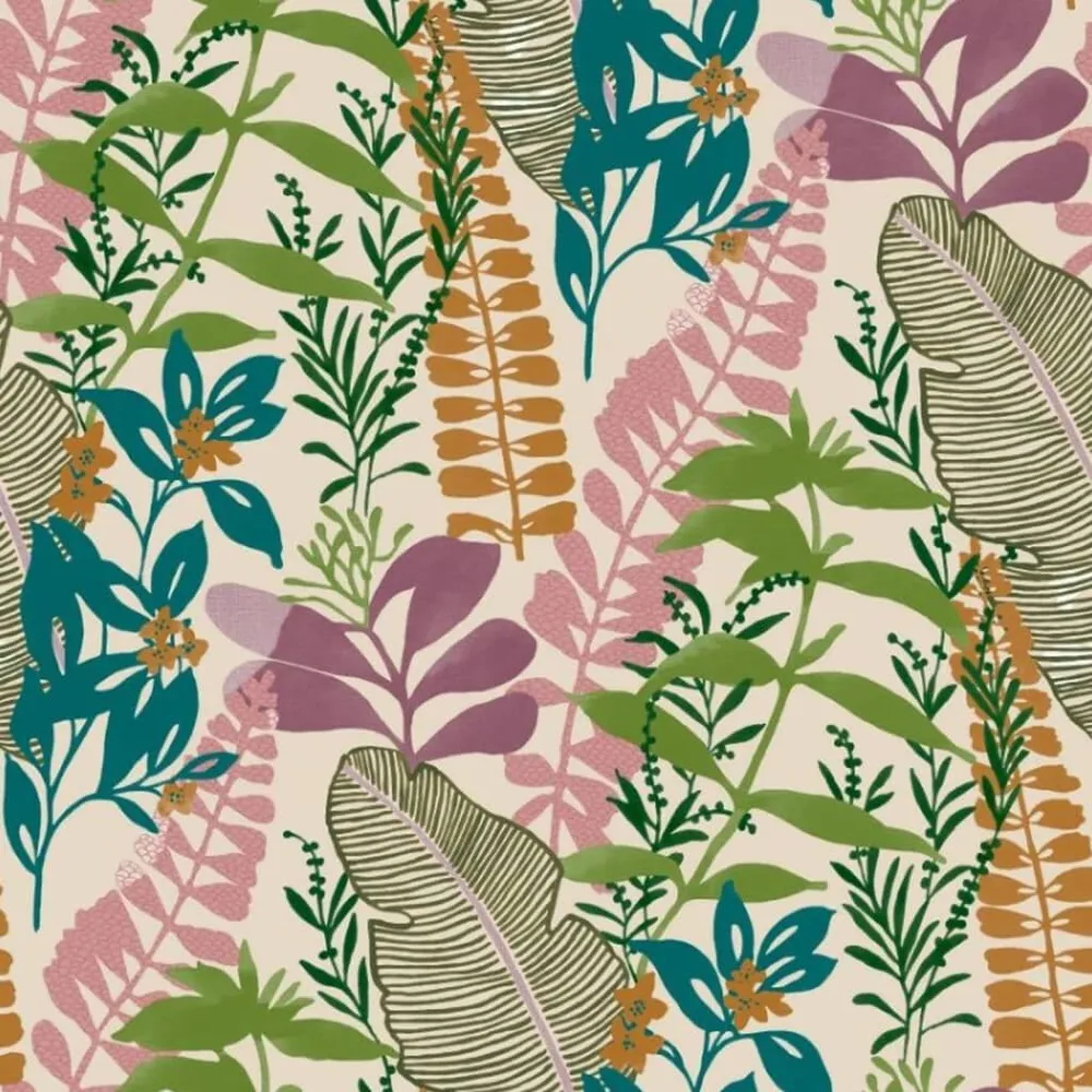 Professionele Kwaliteit Noordwand Behang Good Vibes Big Leaves groen en roze