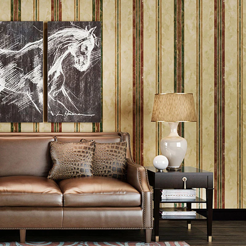 Vintage verticale streepbehangrol natuurlijke kleur Home decoratieve wandbekleding, 20,5" bij 33'