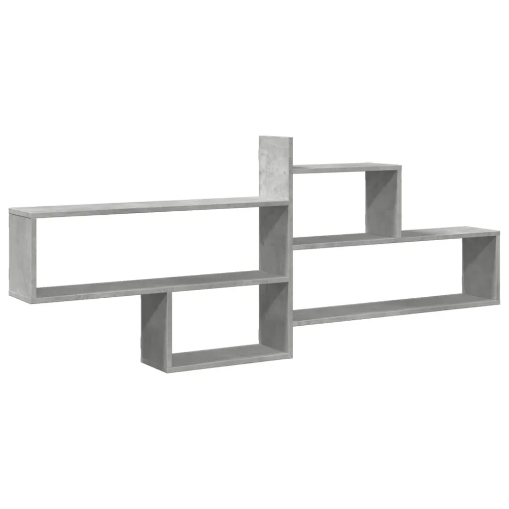 Wandschap 167,5x18x68 cm bewerkt hout betongrijs