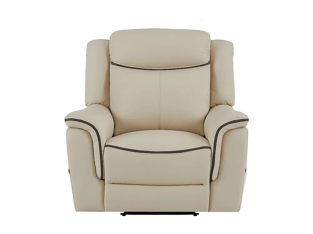 Elektrische relax-fauteuil van lichtbruin leer ADELIO | Snelle Levering NL/BE