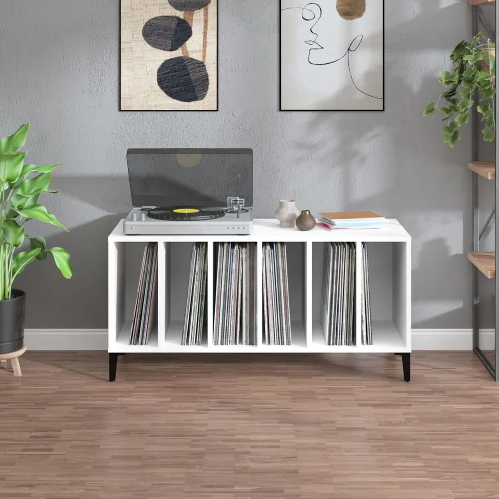 Platenkast 100x38x48 cm bewerkt hout betongrijs
