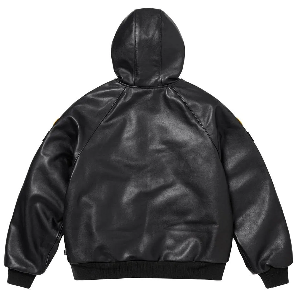 Leathers Zwarte Werkjas met Capuchon