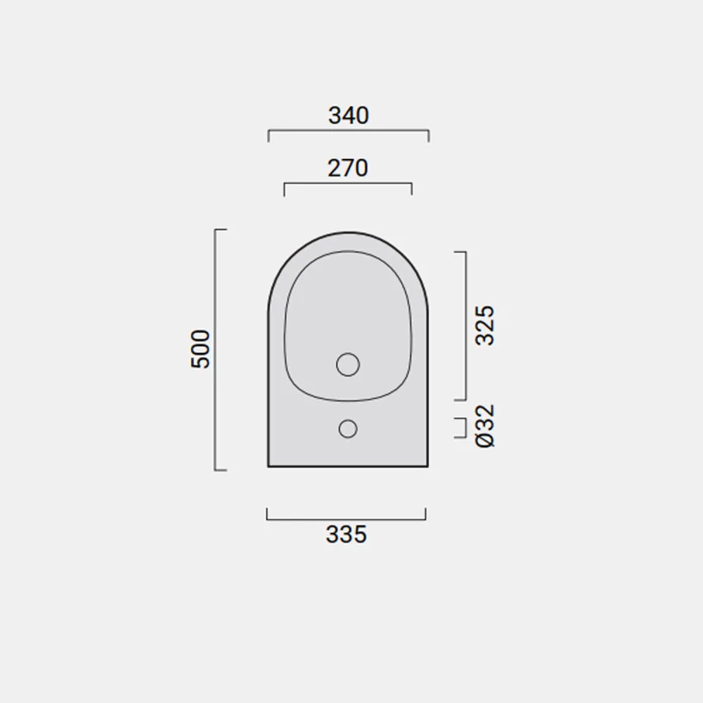 Barrière-vrije Wall-mounted bidet Domus Falerii Fogliolina collection glossy ivoor