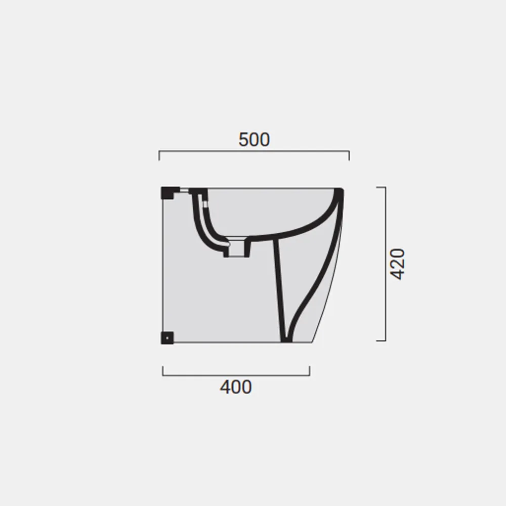 Barrière-vrije Wall-mounted bidet Domus Falerii Fogliolina collection glossy ivoor