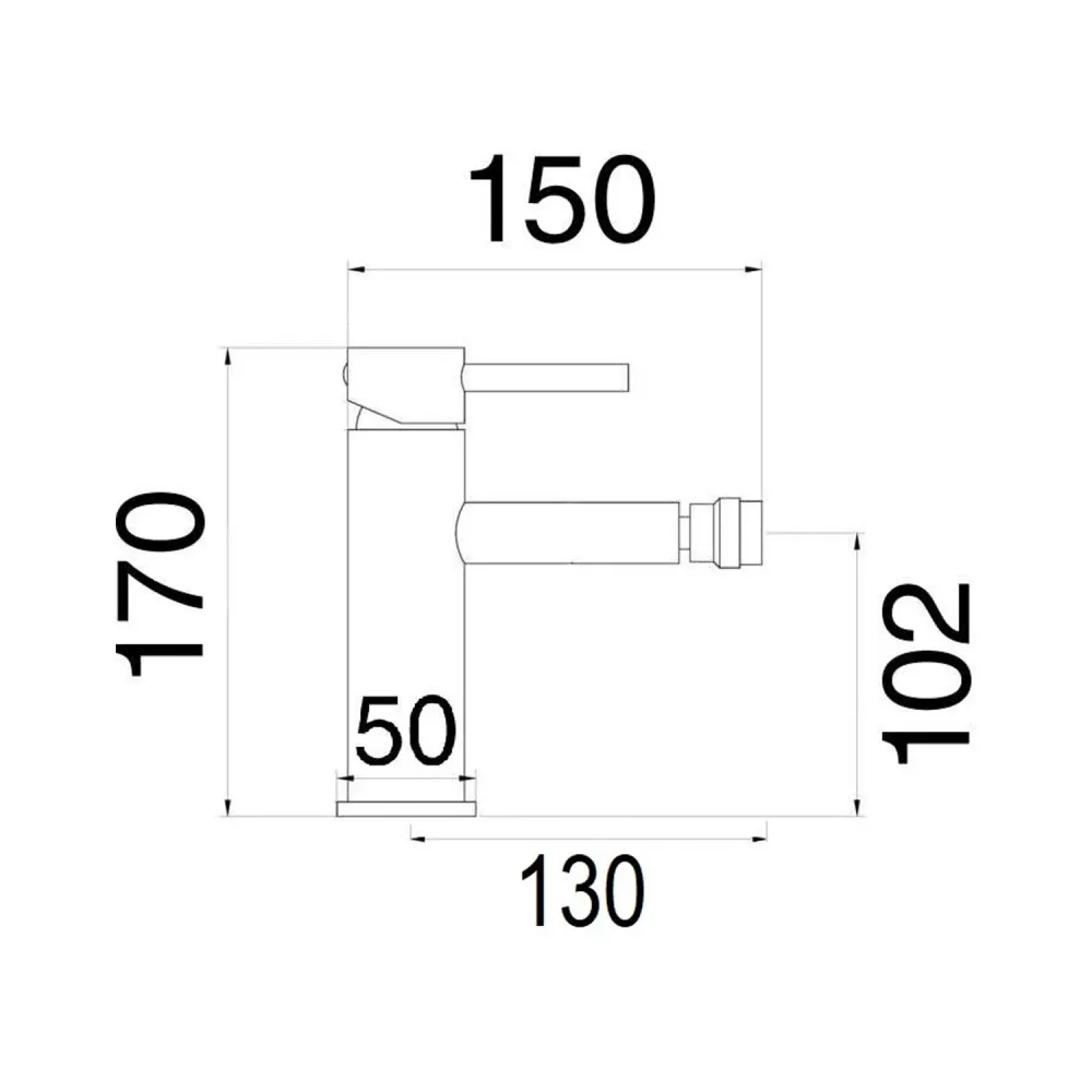 Moon series bidet mixer matte melkwit brass