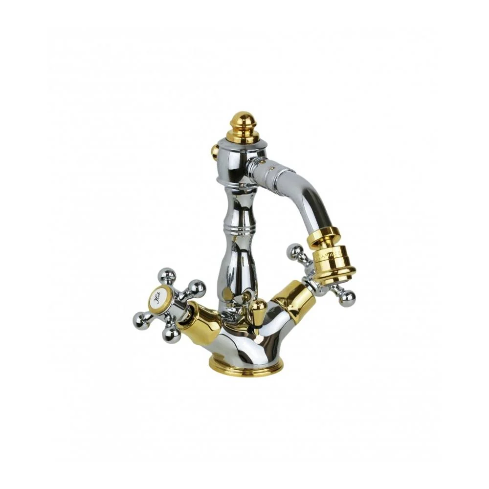 Single-hole bidet group Belinda series model FBLV135CO gold chroom Paffoni