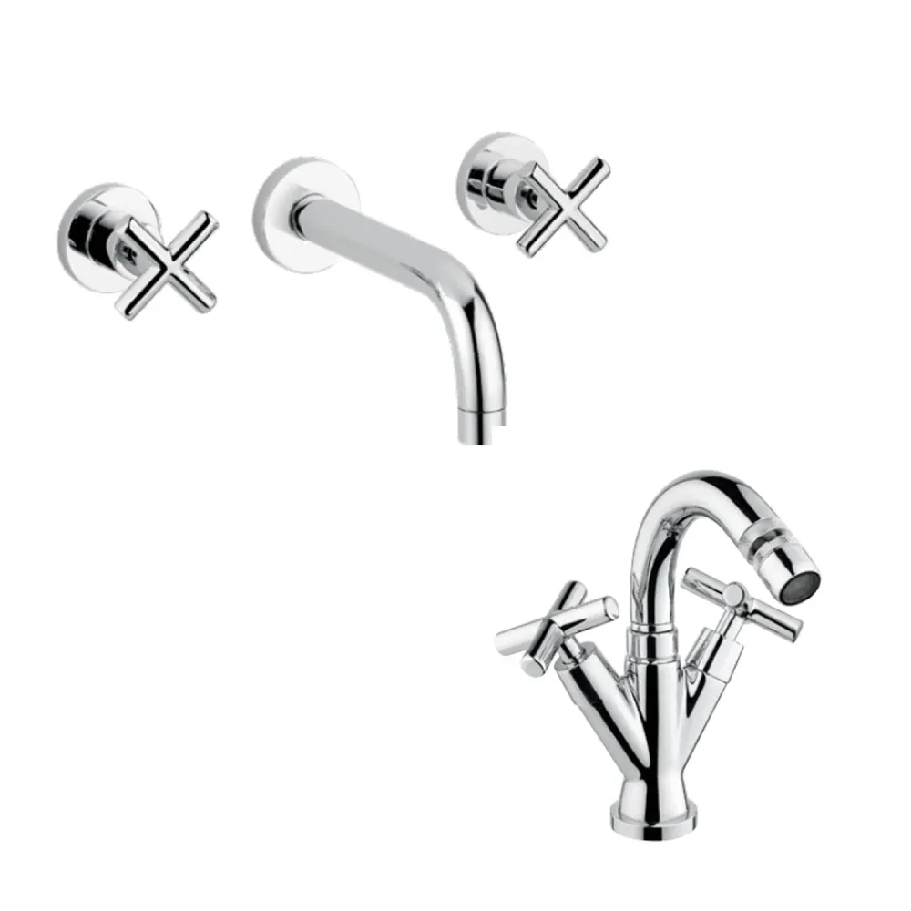 Waterbesparend Mixer kit washbasin and bidet chrome-plated messing Sirio collection Keller Taps - single-hole bidet faucet