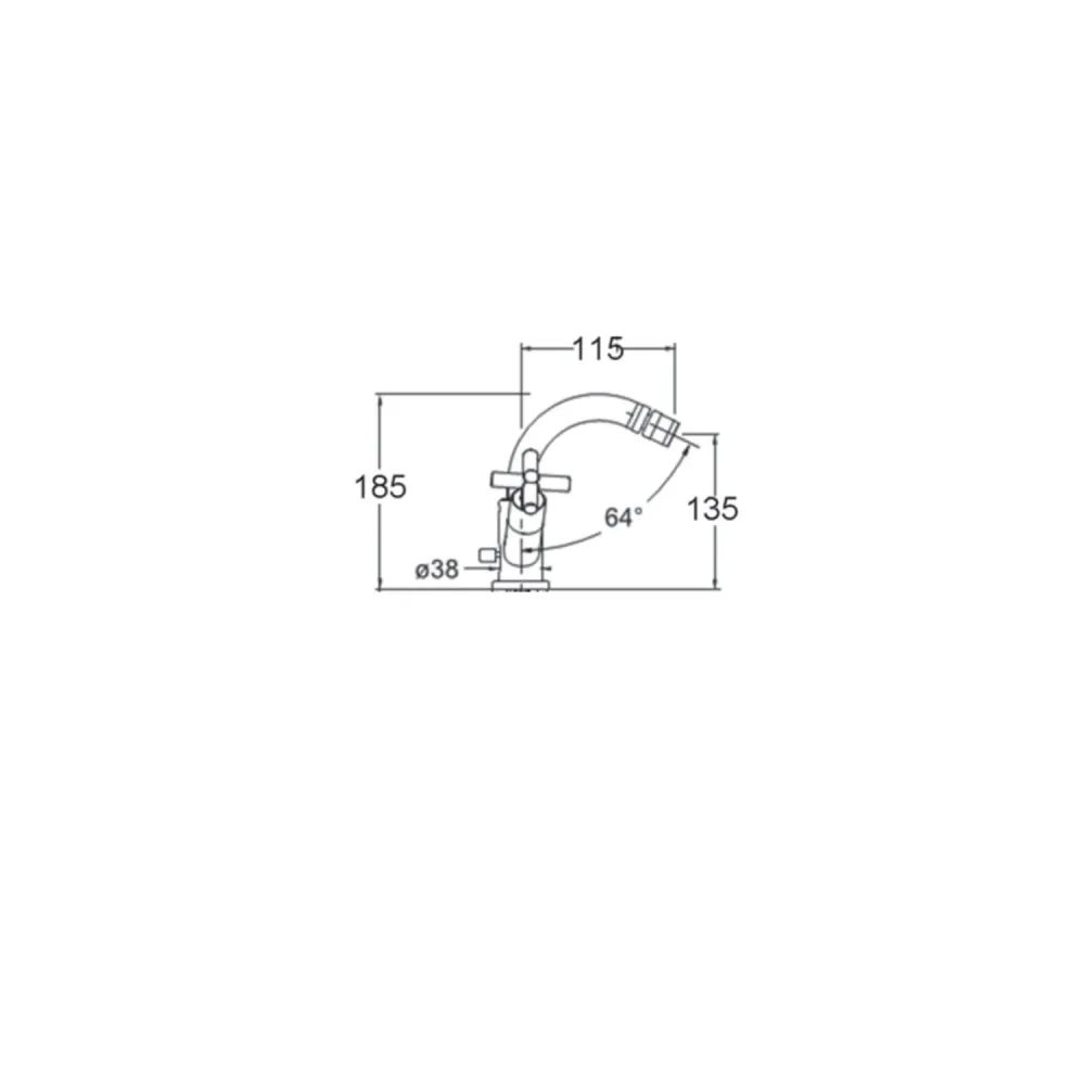Waterbesparend Mixer kit washbasin and bidet chrome-plated messing Sirio collection Keller Taps - single-hole bidet faucet