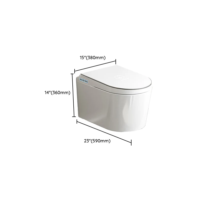 White Smart Bidet Ceramic Elongated Wall Mount Donzig Close Heated Seat voor Toegankelijke Badkamers