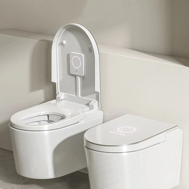 White Smart Bidet Ceramic Elongated Wall Mount Donzig Close Heated Seat voor Toegankelijke Badkamers