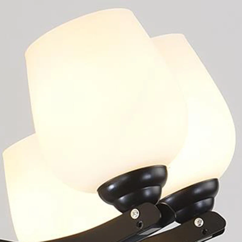 Premium LED 3/6/8 lampen plafondlamp Sputnik matglas traditionele woonkamer kroonluchter zwart met bekervormig