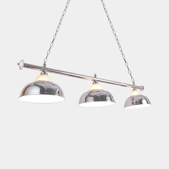 Ronde Flush Mount Loft-stijl dubbele bubbel hanglamp 3 koppen glas en metalen hanglamp chroom/goud voor pooltafel