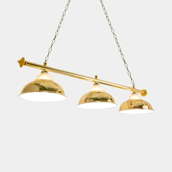 Ronde Flush Mount Loft-stijl dubbele bubbel hanglamp 3 koppen glas en metalen hanglamp chroom/goud voor pooltafel