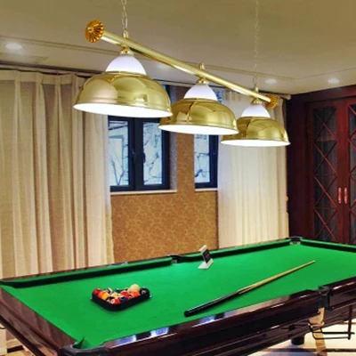 Ronde Flush Mount Loft-stijl dubbele bubbel hanglamp 3 koppen glas en metalen hanglamp chroom/goud voor pooltafel