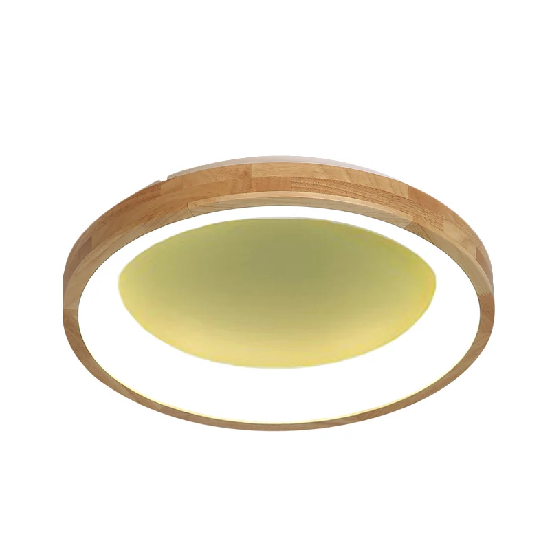 12"/16"/19.5" Breed Dented Circular LED Flush-mount Light Nordic Style Wood and Acrylic Ceiling Light Hallway Blue