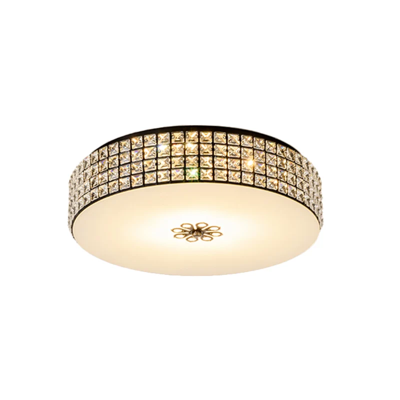 16"/19,5" brede LED-druminbouwlamp, hedendaagse heldere kristallen inbouwplafondlamp voor slaapkamer met Afstandsbediening