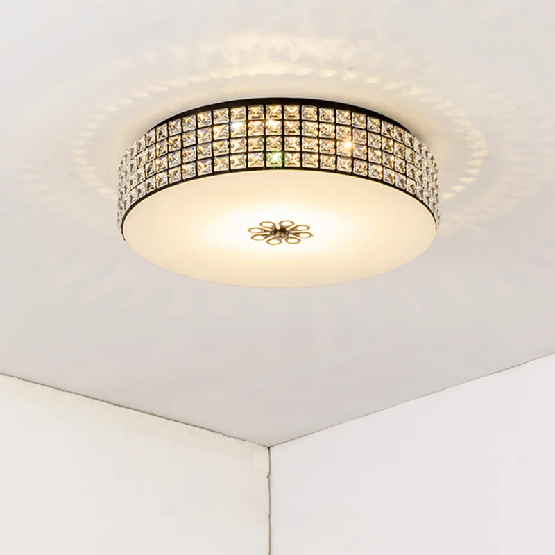 16"/19,5" brede LED-druminbouwlamp, hedendaagse heldere kristallen inbouwplafondlamp voor slaapkamer met Afstandsbediening