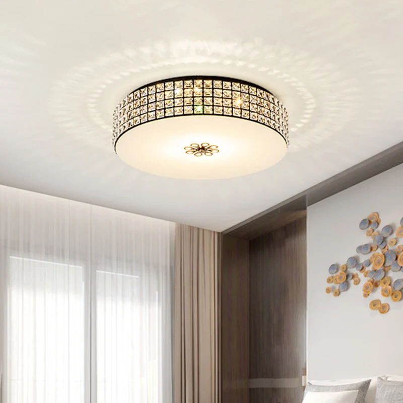 16"/19,5" brede LED-druminbouwlamp, hedendaagse heldere kristallen inbouwplafondlamp voor slaapkamer met Afstandsbediening