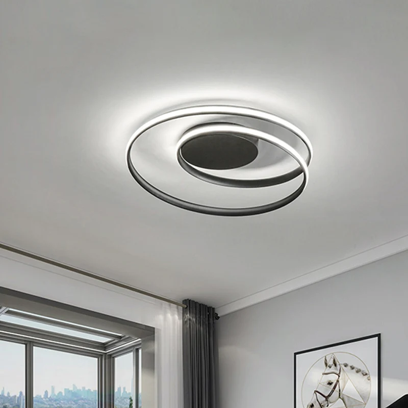18"/23,5" W metalen ronde plafondverzonken modernistische LED-inbouwlamp zwart, warm/wit helder met Afstandsbediening