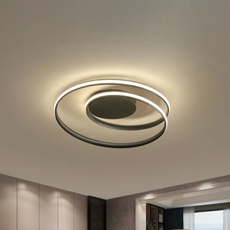 18"/23,5" W metalen ronde plafondverzonken modernistische LED-inbouwlamp zwart, warm/wit helder met Afstandsbediening