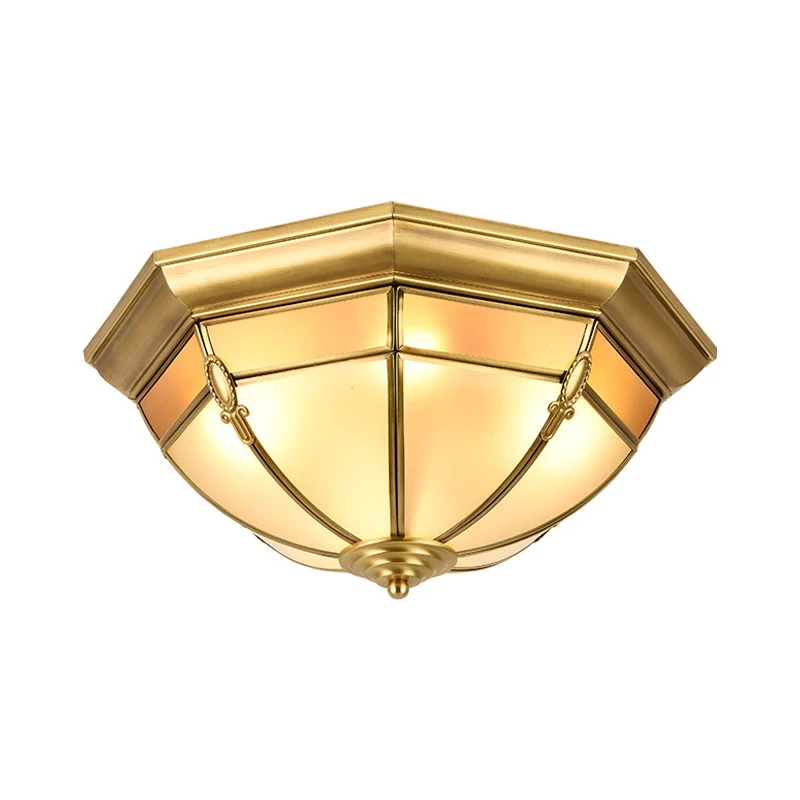 3/4/6 Lichten Dome Inbouwlamp Traditionele Messing Metalen Plafondverlichting voor Woonkamer, 14"/18"/23,5 W | Snel Thuisb...