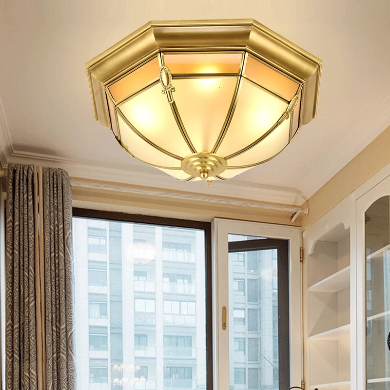 3/4/6 Lichten Dome Inbouwlamp Traditionele Messing Metalen Plafondverlichting voor Woonkamer, 14"/18"/23,5 W | Snel Thuisb...