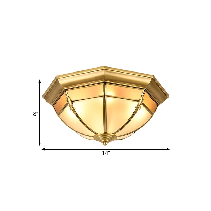 3/4/6 Lichten Dome Inbouwlamp Traditionele Messing Metalen Plafondverlichting voor Woonkamer, 14"/18"/23,5 W | Snel Thuisb...