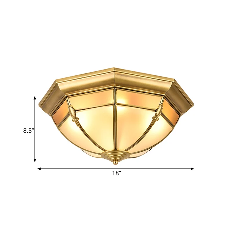 3/4/6 Lichten Dome Inbouwlamp Traditionele Messing Metalen Plafondverlichting voor Woonkamer, 14"/18"/23,5 W | Snel Thuisb...