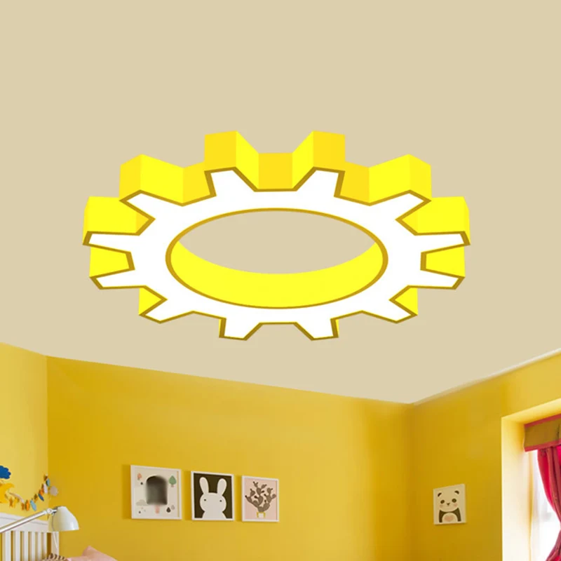 Acryl Gear Inbouw Plafondlamp Cartoon LED Inbouwlamp geel/blauw, 16"/19,5"/23,5" omvangrijk | Snel Thuisbezorgd
