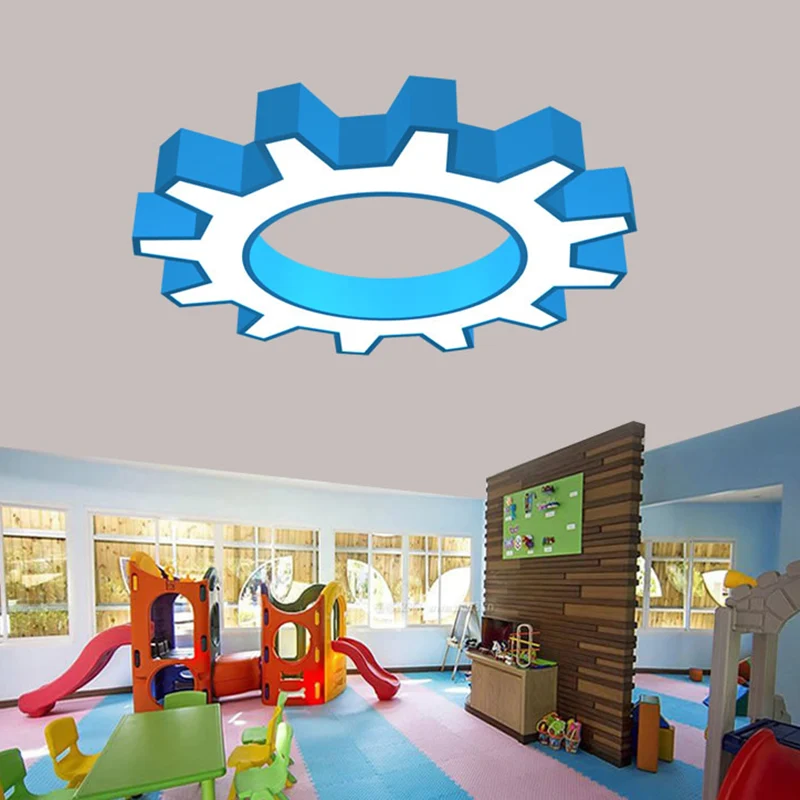Acryl Gear Inbouw Plafondlamp Cartoon LED Inbouwlamp geel/blauw, 16"/19,5"/23,5" omvangrijk | Snel Thuisbezorgd