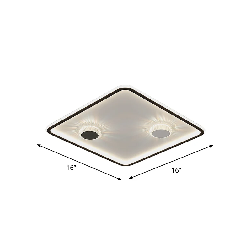 Acryl ronde/rechthoekige/vierkante inbouwlamp minimalistische zwarte LED-plafondgemonteerde lamp warm/wit helder met decor...