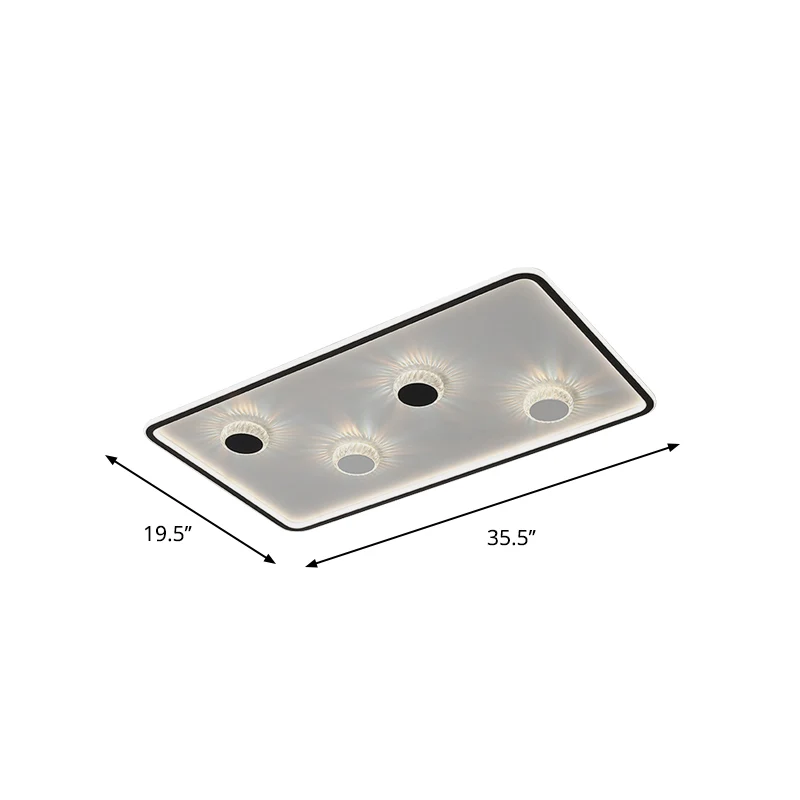 Acryl ronde/rechthoekige/vierkante inbouwlamp minimalistische zwarte LED-plafondgemonteerde lamp warm/wit helder met decor...