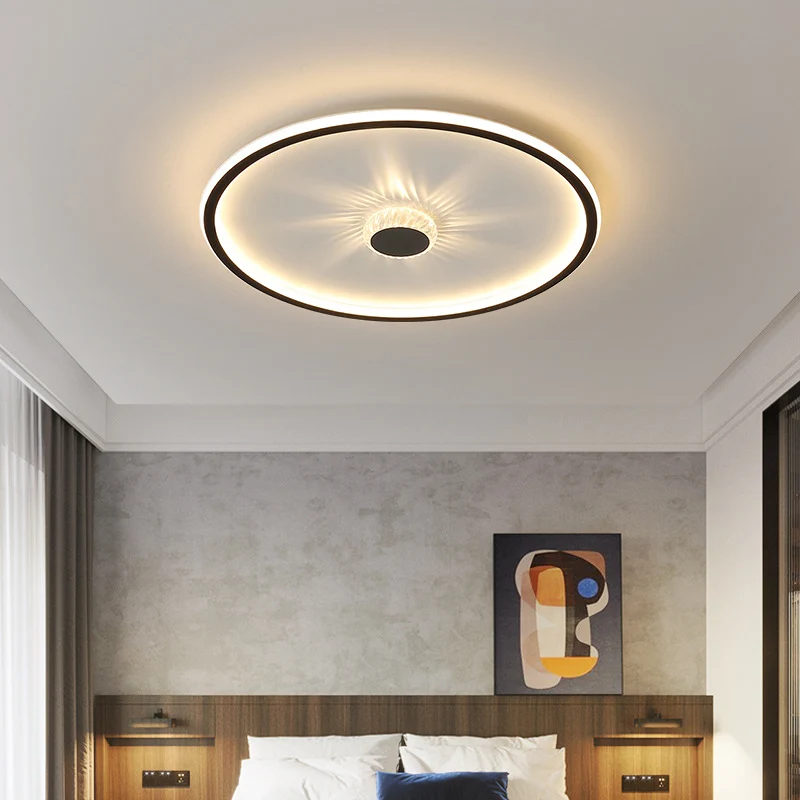 Acryl ronde/rechthoekige/vierkante inbouwlamp minimalistische zwarte LED-plafondgemonteerde lamp warm/wit helder met decor...
