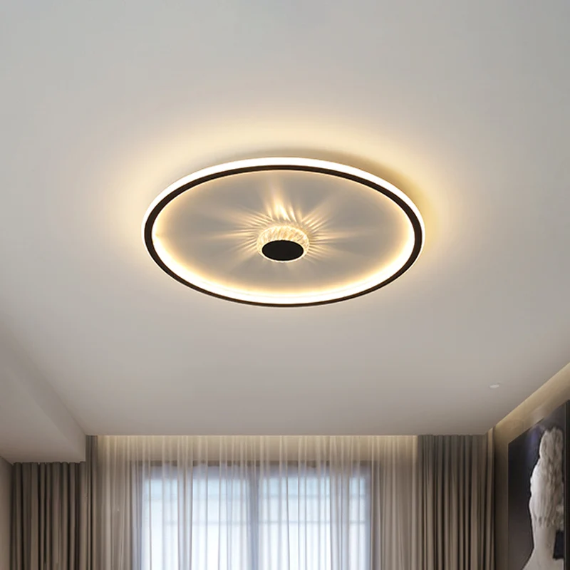 Acryl ronde/rechthoekige/vierkante inbouwlamp minimalistische zwarte LED-plafondgemonteerde lamp warm/wit helder met decor...
