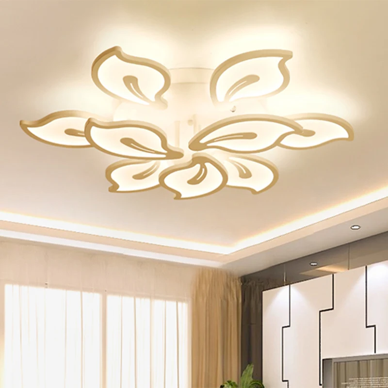 Bauhinia bladinbouwlamp modern acryl 3/5/9-licht woonkamer LED-plafondlamp warm/wit/natuurlijk zacht