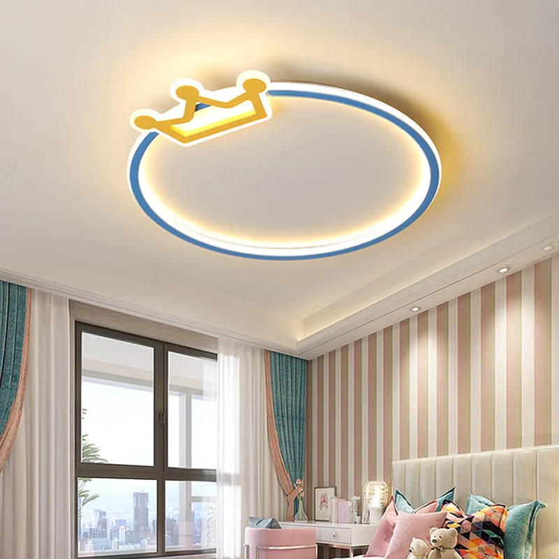 Blauwe Ring Inbouw Plafondlamp Modernistische Acryl LED Inbouwverlichting met Diamant/Kroon Ontwerp voor Slaapkamer met Af...