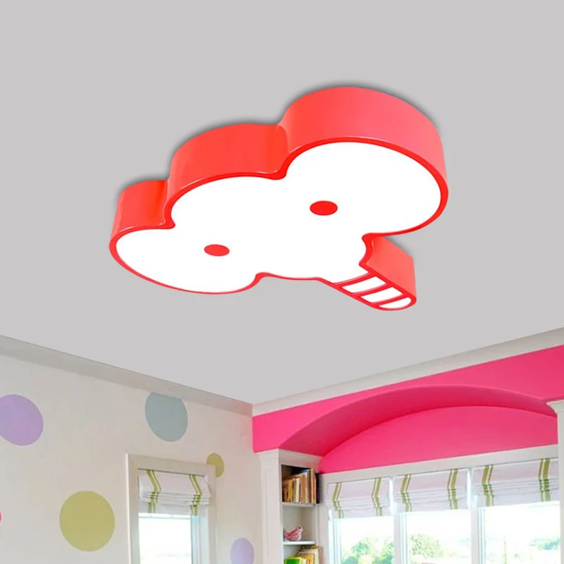 Elephant Face LED-inbouwarmatuur Kinder acryl rood/roze/geel plafondlamp voor slaapkamer met Afstandsbediening