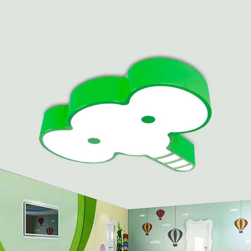 Elephant Face LED-inbouwarmatuur Kinder acryl rood/roze/geel plafondlamp voor slaapkamer met Afstandsbediening