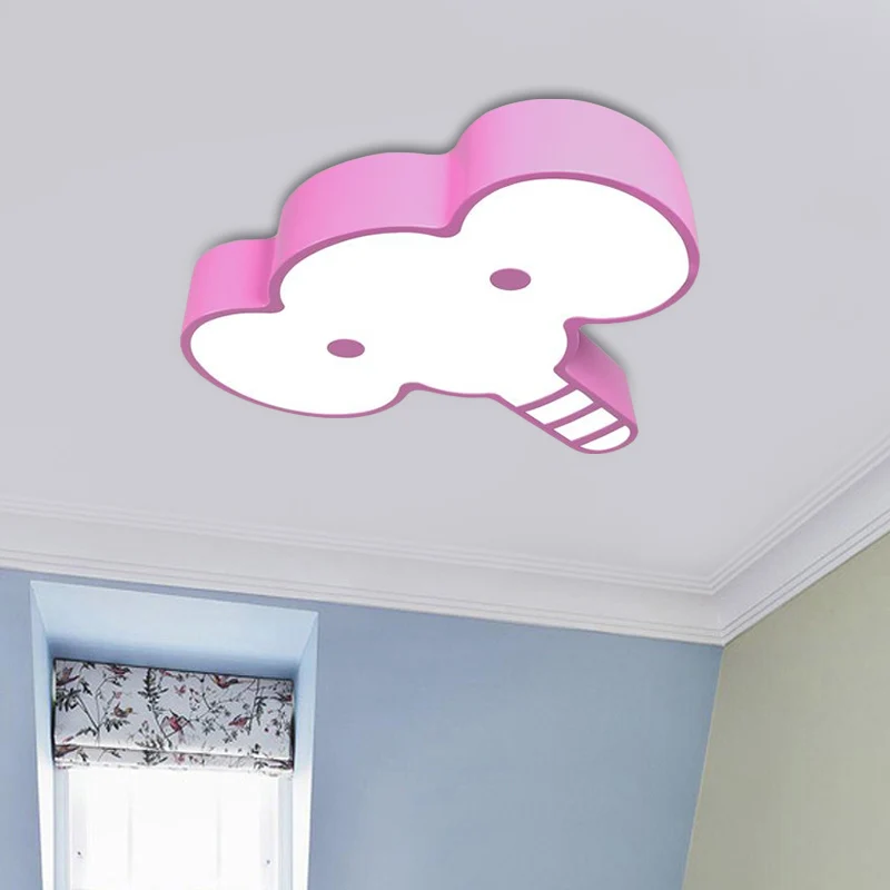 Elephant Face LED-inbouwarmatuur Kinder acryl rood/roze/geel plafondlamp voor slaapkamer met Afstandsbediening