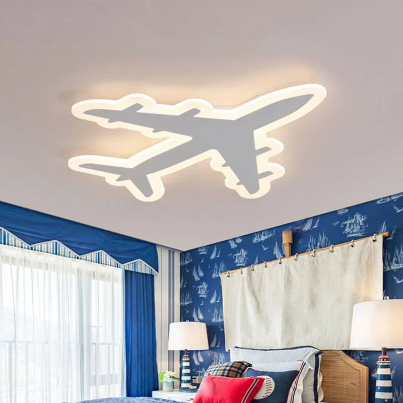 Energiezuinige Kindervliegtuig inbouw plafondlamp acryl kinderslaapkamer LED inbouwverlichting warm/wit zwak, 12"/19.5"/23...