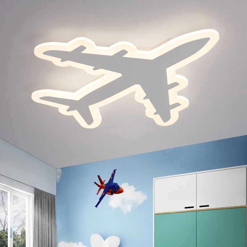 Energiezuinige Kindervliegtuig inbouw plafondlamp acryl kinderslaapkamer LED inbouwverlichting warm/wit zwak, 12"/19.5"/23...