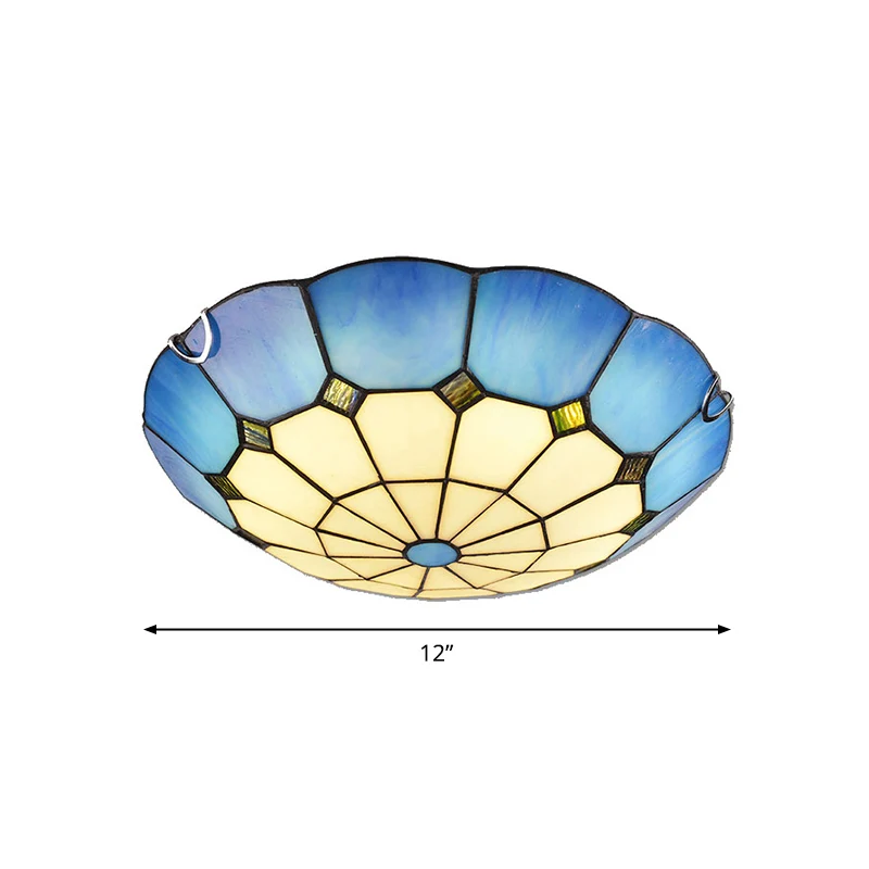 Energiezuinige LED-inbouwlamp met rasterpatroon, gevestigd Tiffany-glas, plafondverlichtingsarmatuur