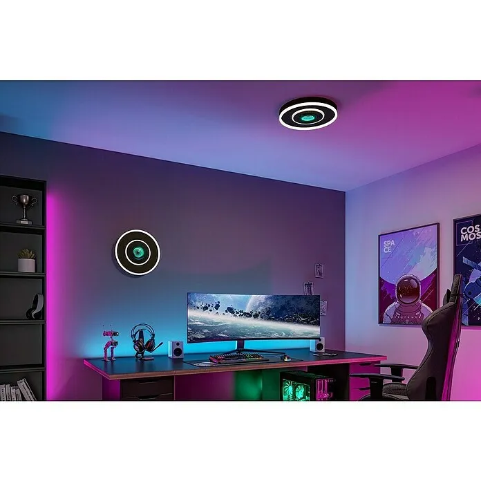 Energiezuinige Paulmann Led-plafondlamp - Ø x h: 39 x 5 cm, RGB, 22 W