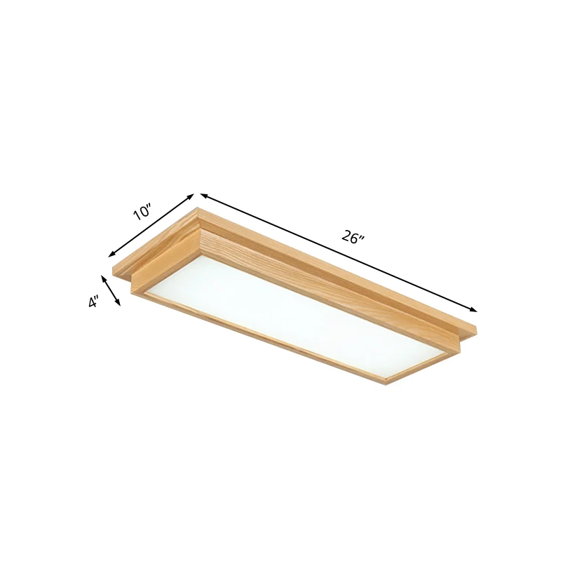 Energiezuinige Rechthoekig plafondgemonteerd licht modernisme houtbeige LED-inbouwlamp wit/warm/natuurlijk zacht met acryl...