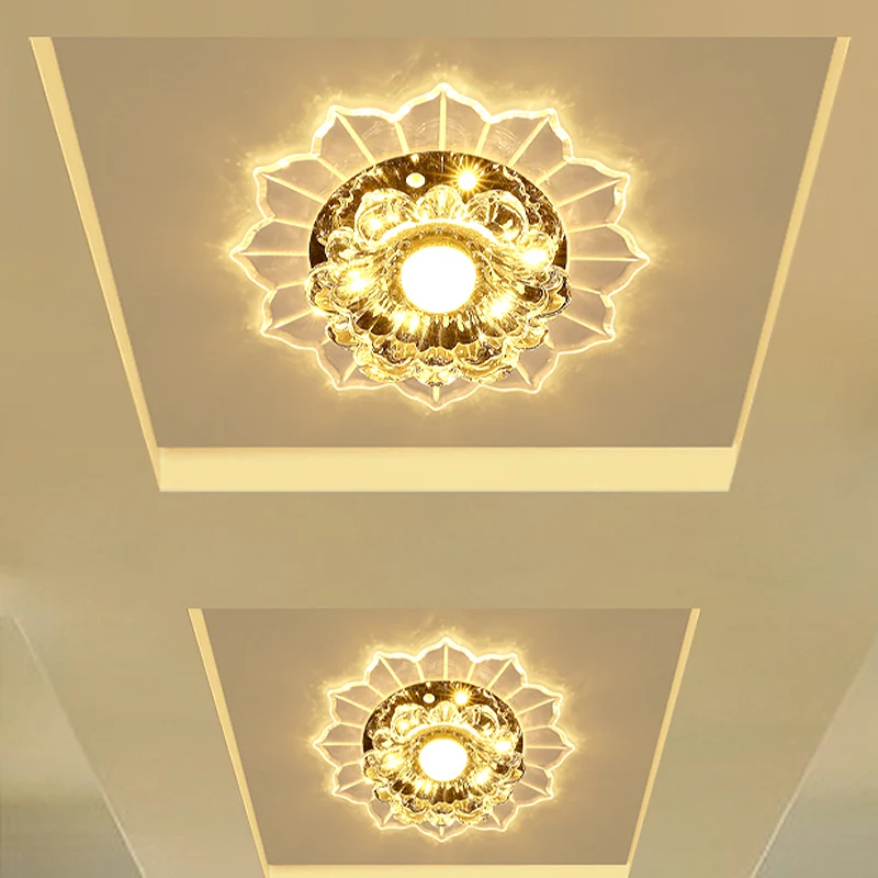 Glanzend kristallen bloem inbouwplafondlamp modernisme LED-inbouwarmatuur warm/blauw/roze licht | Snel Thuisbezorgd